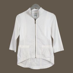 MIND SET XCVI Linen-Cotton Zip-Front Shacket Coastal Beachy Lagenlook Small NWT